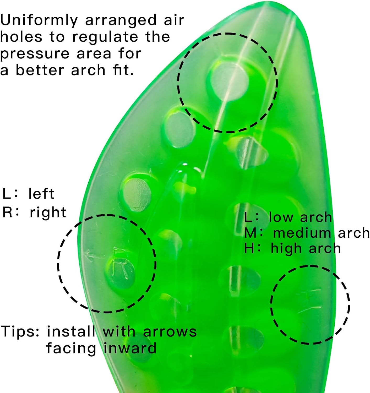 Close view of the removable arch pad